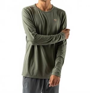 NEW RABBIT layer one long sleeve top in mulled basil